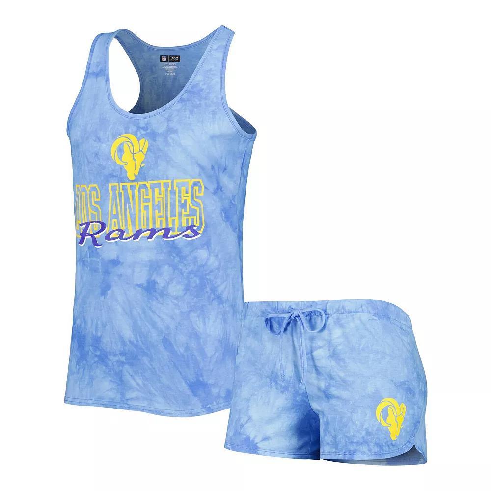 Women's Concepts Sport Royal Los Angeles Rams Billboard Scoop Neck Racerback Tank Top and Shorts Sleep Set, Size: XL, Blue Product Image