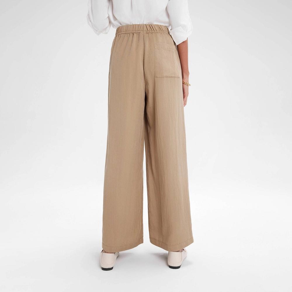 Womens High-Rise Wide Leg Pull-On Pants - A New Day Khaki XS Product Image