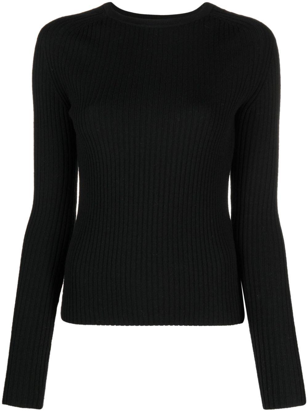 TOTÊME Ribbd-knit Jumper In Schwarz Product Image