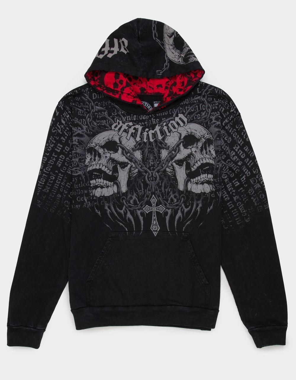 AFFLICTION Decimation Mens Hoodie - WASHED BLACK Product Image