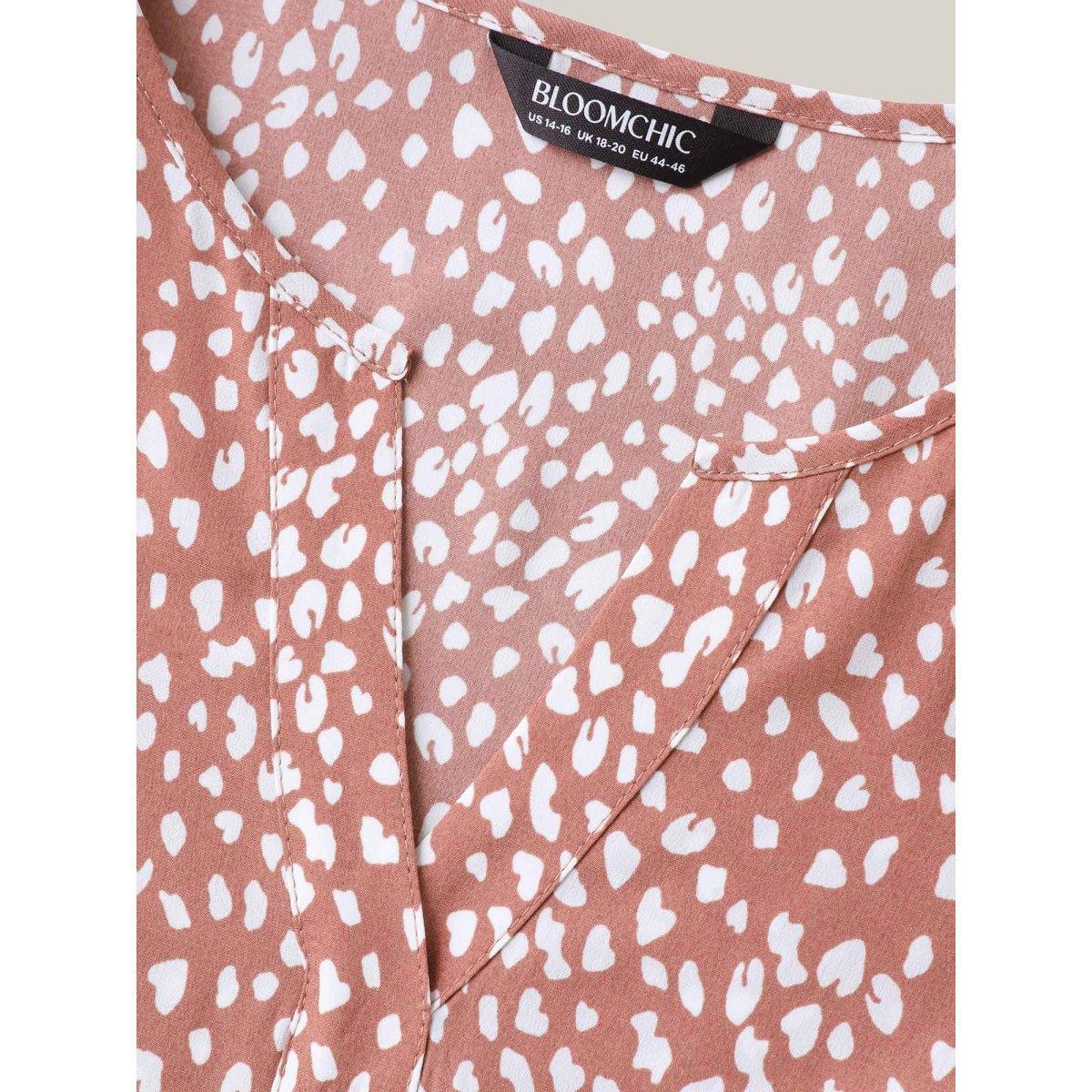 Plus Size Leopard Print Pockets Tiered Midi Dress Dirtypink Women V-neck Short sleeve Curvy BloomChic 18-20/2X Product Image
