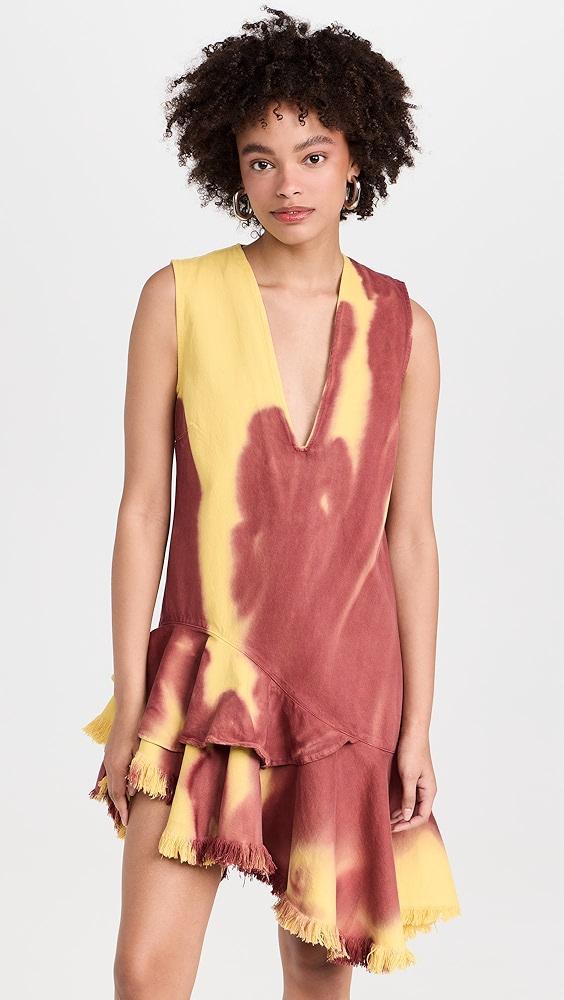 Marques Almeida Drill Tie Dye V Neck Dress | Shopbop Product Image