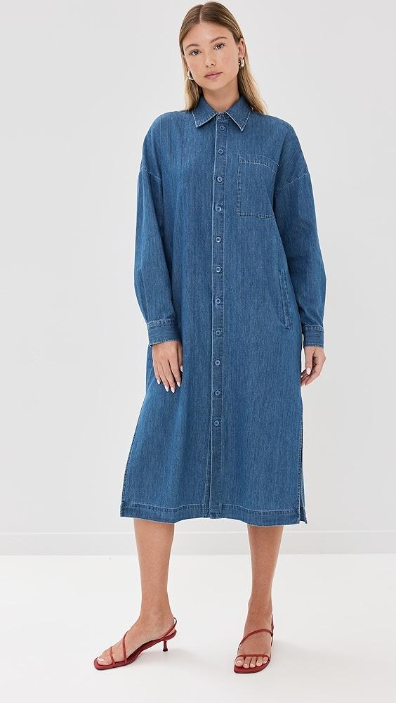 Tibi Lightweight Stone Wash Denim Shirtdress | Shopbop Product Image