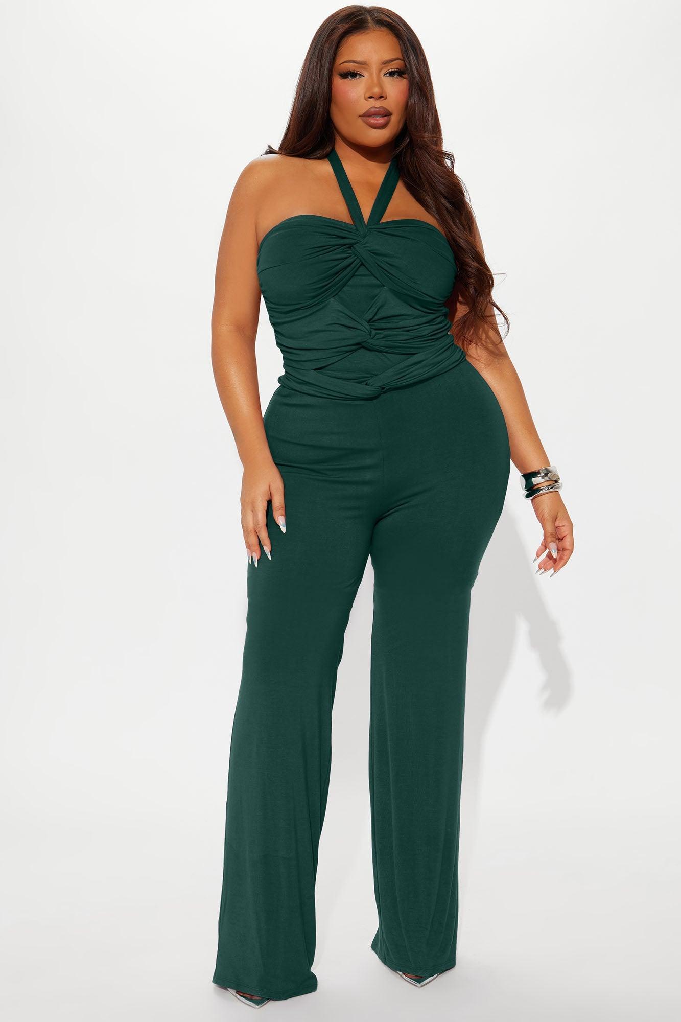 Never Going Back Jumpsuit - Hunter Green Product Image