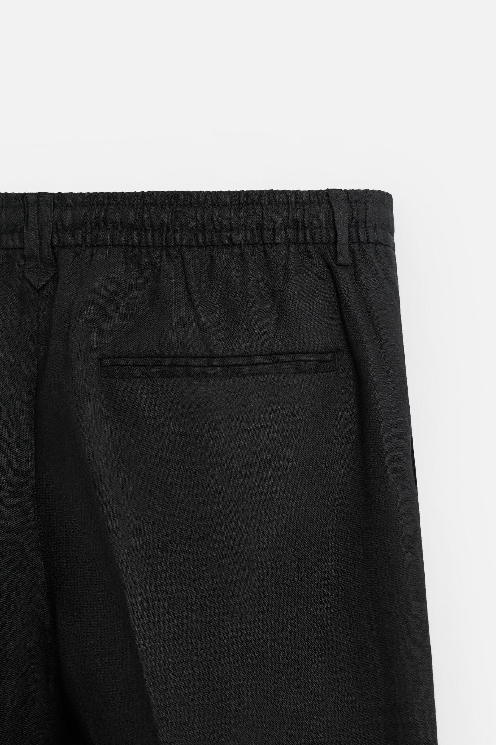 100% LINEN REGULAR FIT PANTS Product Image