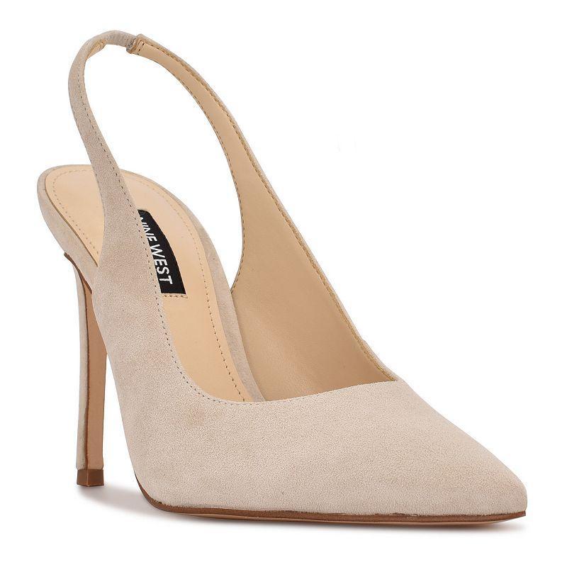 Nine West Feather Women's Sling Back Pumps, Size: 8.5, Black Mesh Product Image