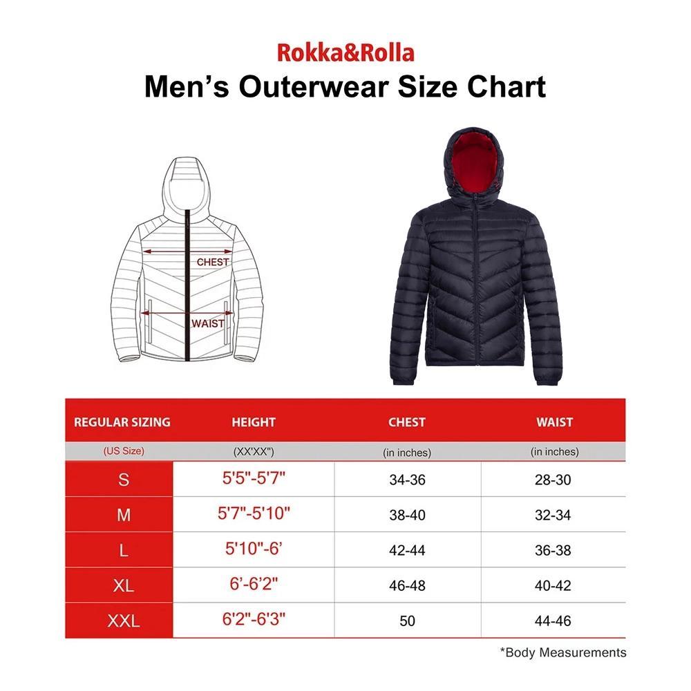 Men's Rokka&Rolla Lightweight Hooded Puffer Jacket, Size: XL, Black Green Product Image