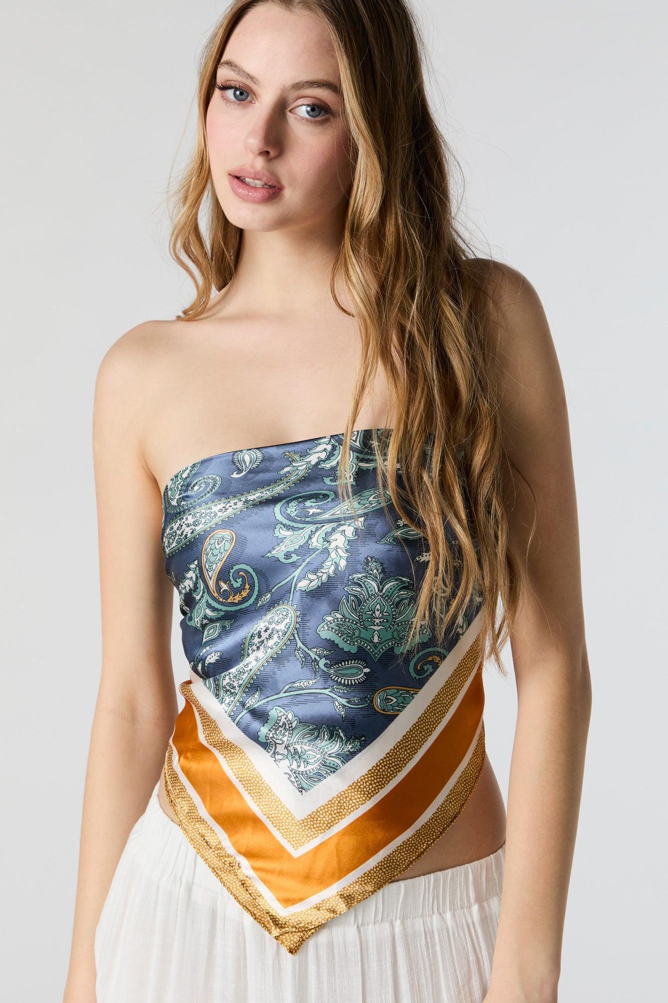 Paisley Border Print Satin Multiway Scarf Female Product Image