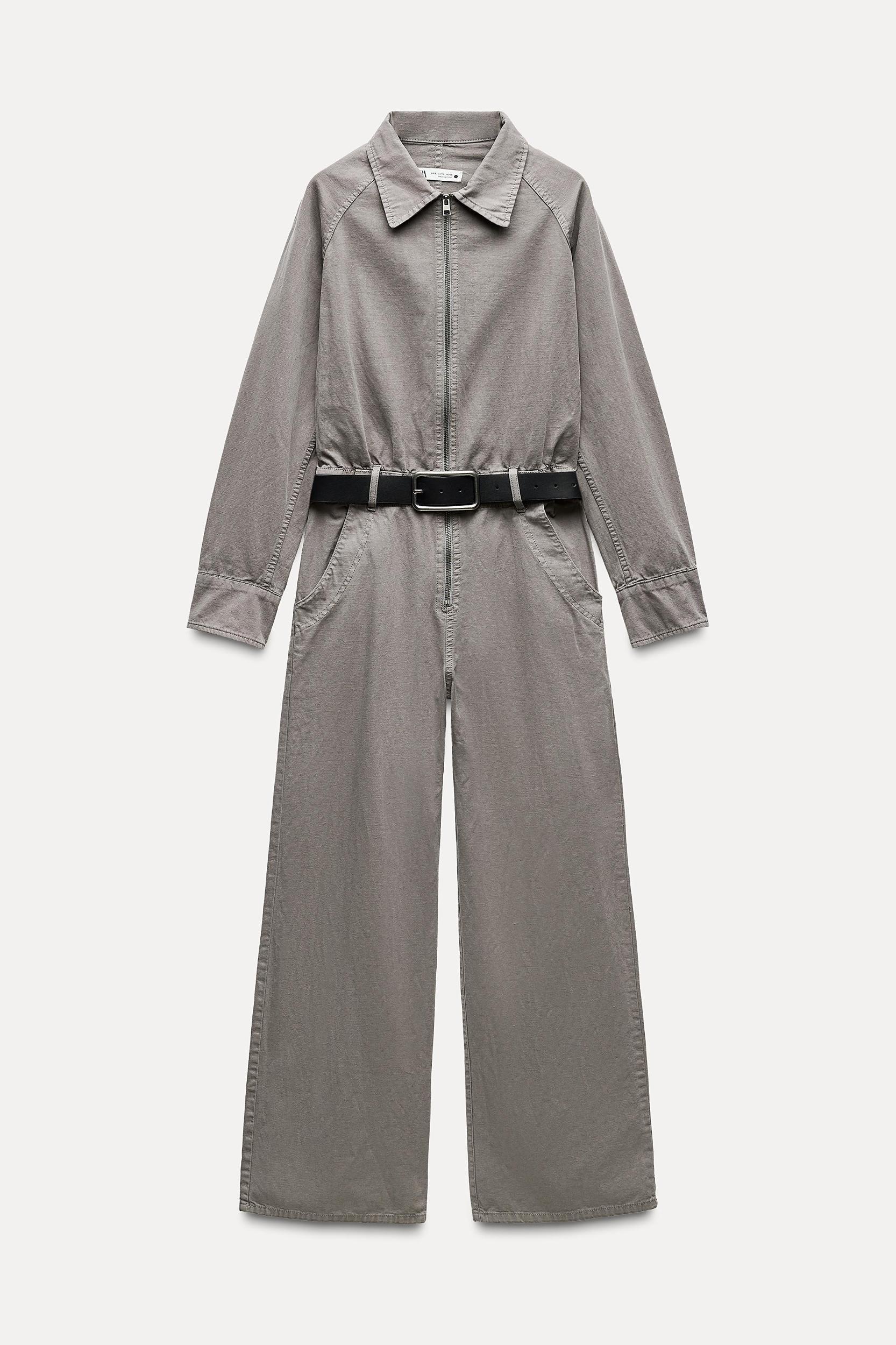 LONG BELTED JUMPSUIT ZW COLLECTION Product Image