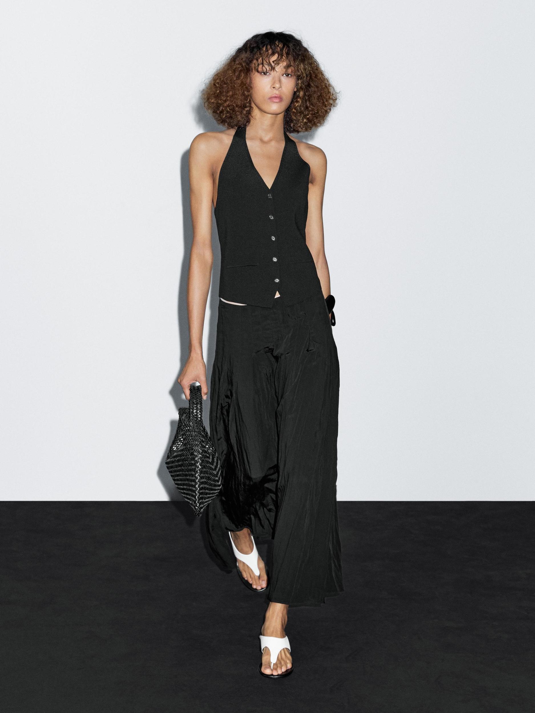 Knit halter neck waistcoat Product Image