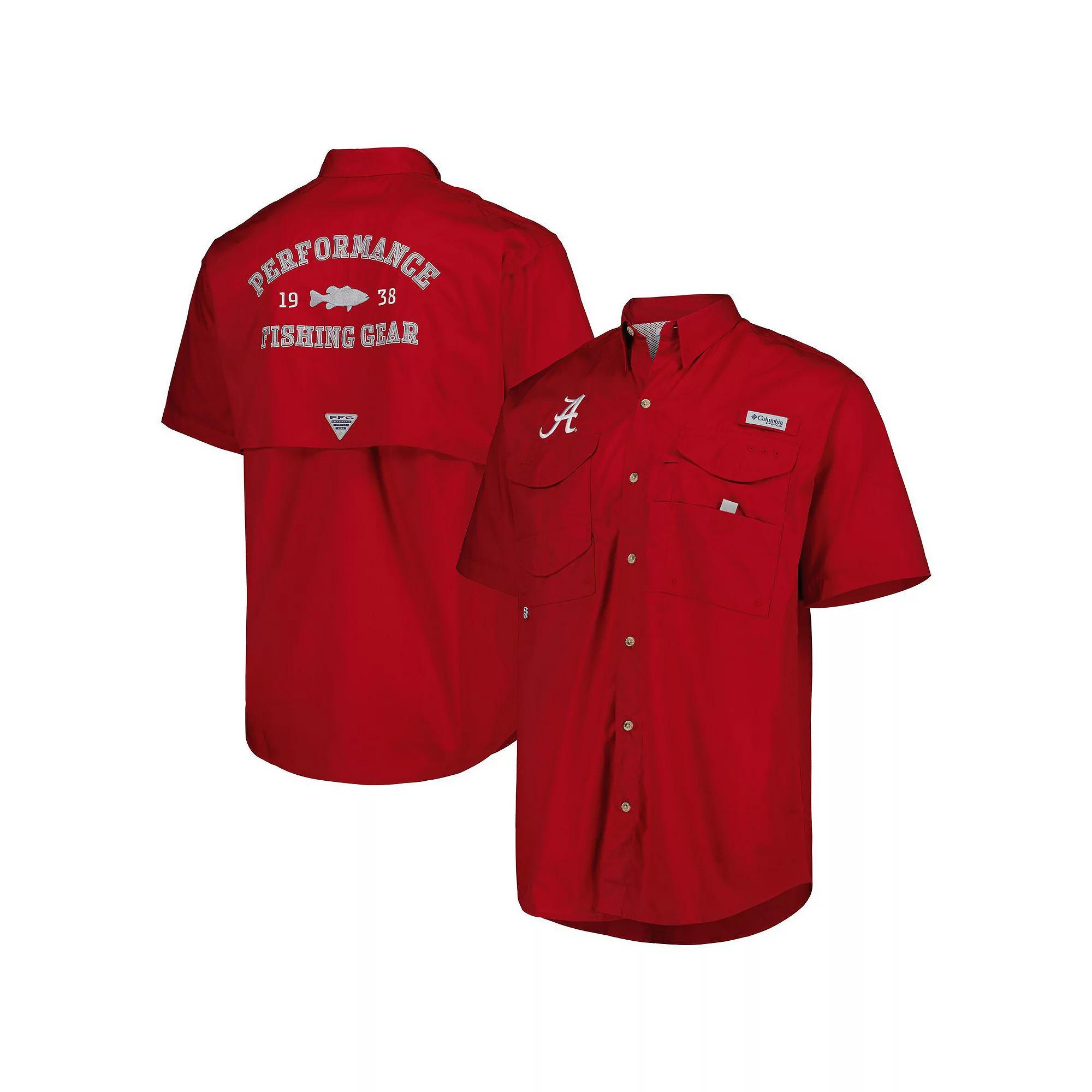Men's Columbia Crimson Alabama Crimson Tide Bonehead Button-Up Shirt, Size: Small, Red Product Image