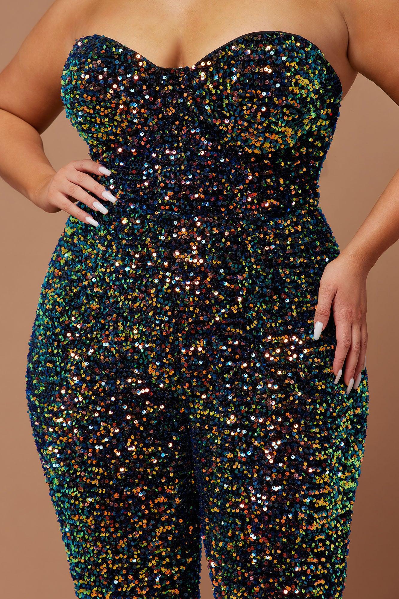 Isabeli Sequin Jumpsuit - Multi Color Product Image