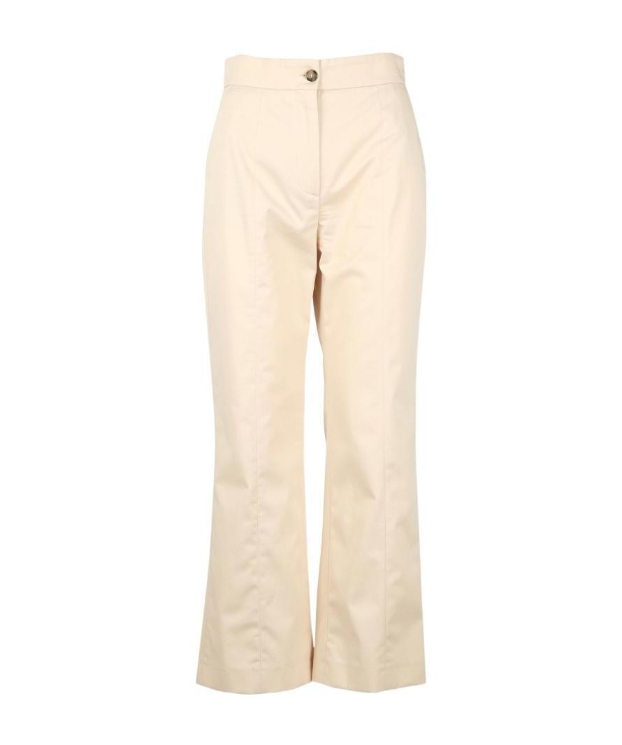 MSGM High-rise Cropped Trousers In Nude Product Image