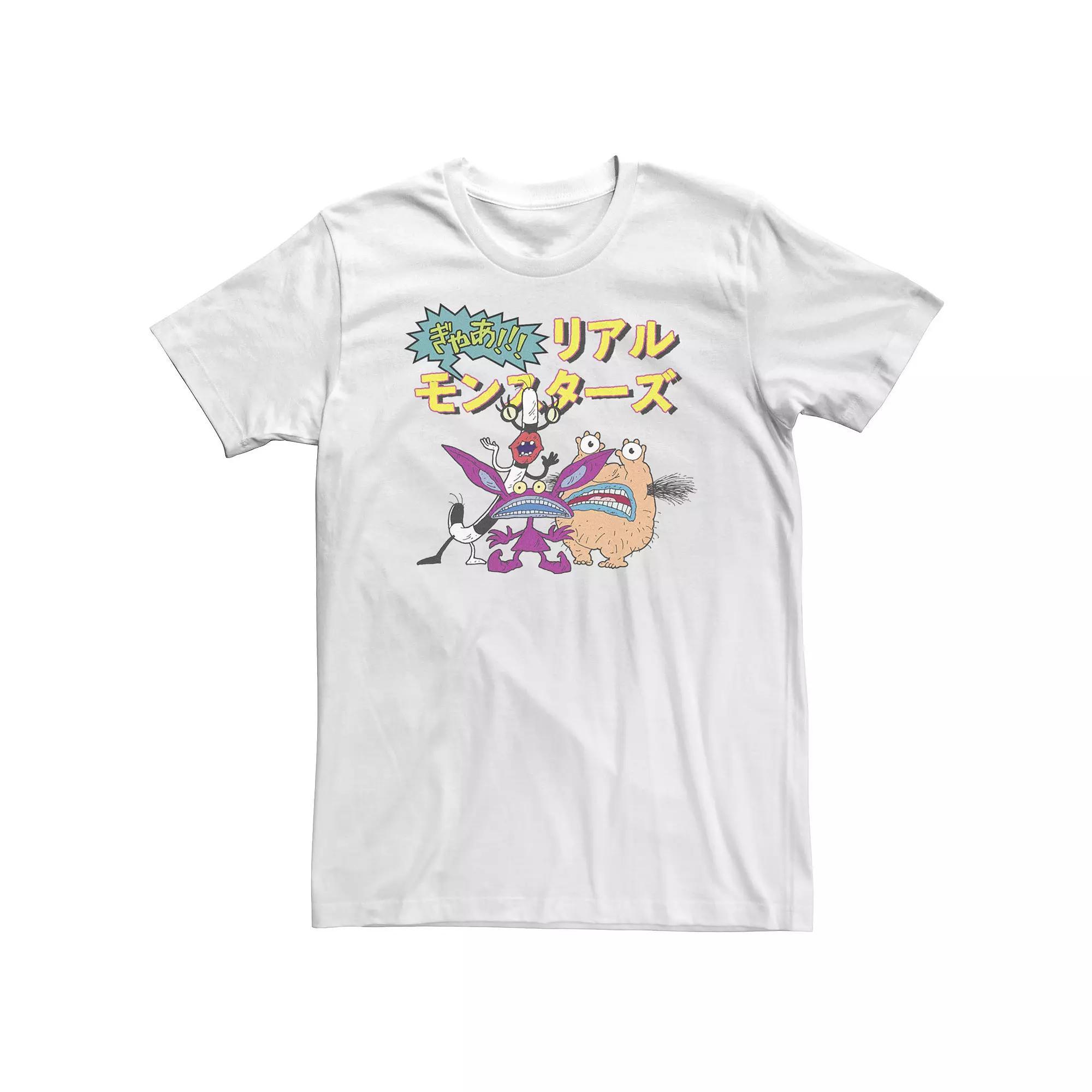 Big & Tall Nickelodeon Aaahh!!! Real Monsters Kanji Group Portrait Tee, Men's, Size: 4XL, White Product Image