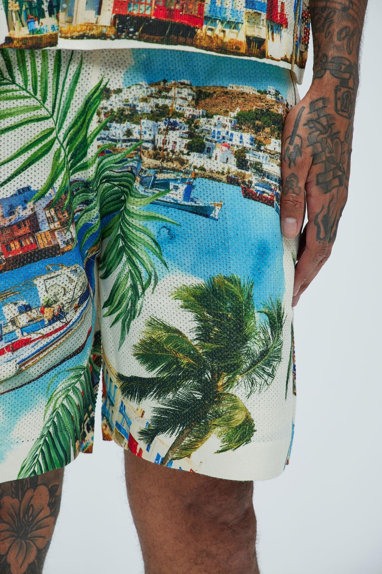 Mykonos Textured Shorts - Cream/combo Product Image