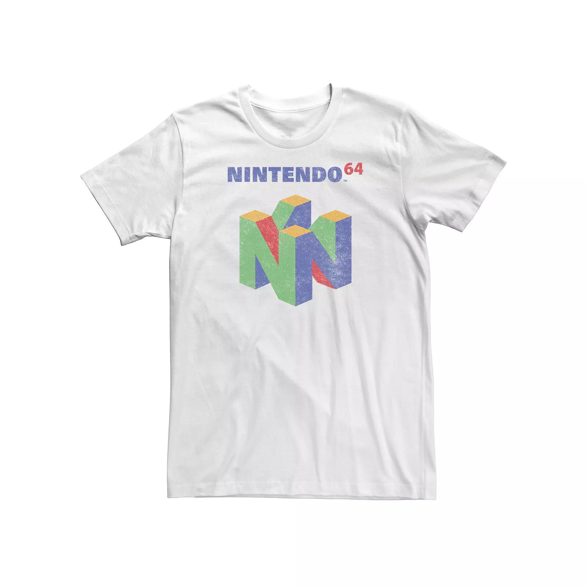 Big & Tall Nintendo 64 Logo Colorful Tee, Men's, Size: 4XLT, White Product Image