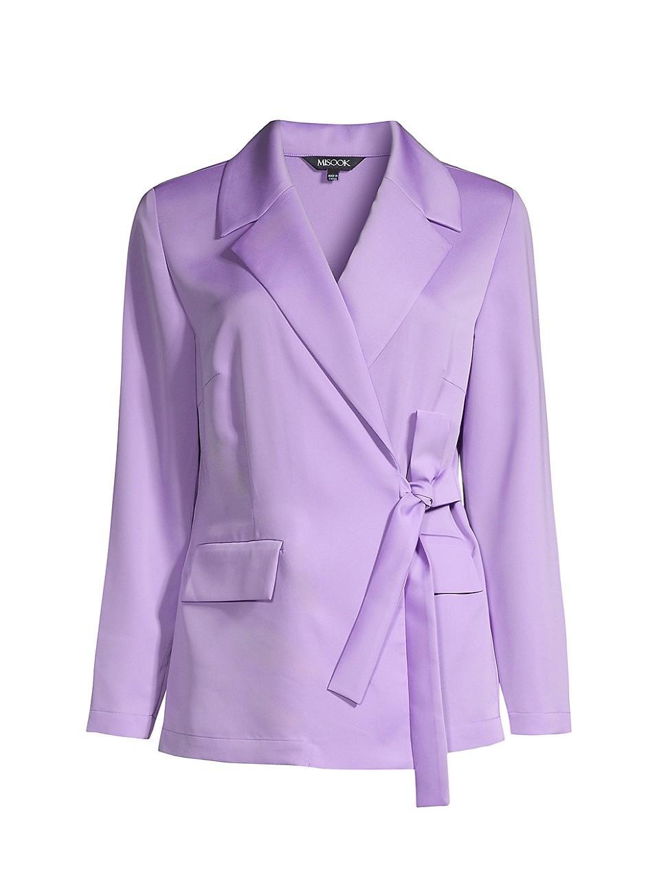 Misook Side Tie Notched Collar Blazer Product Image