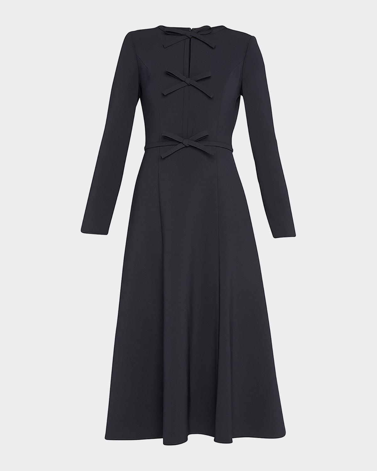 Triple Bow Keyhole-Front Midi Dress Product Image