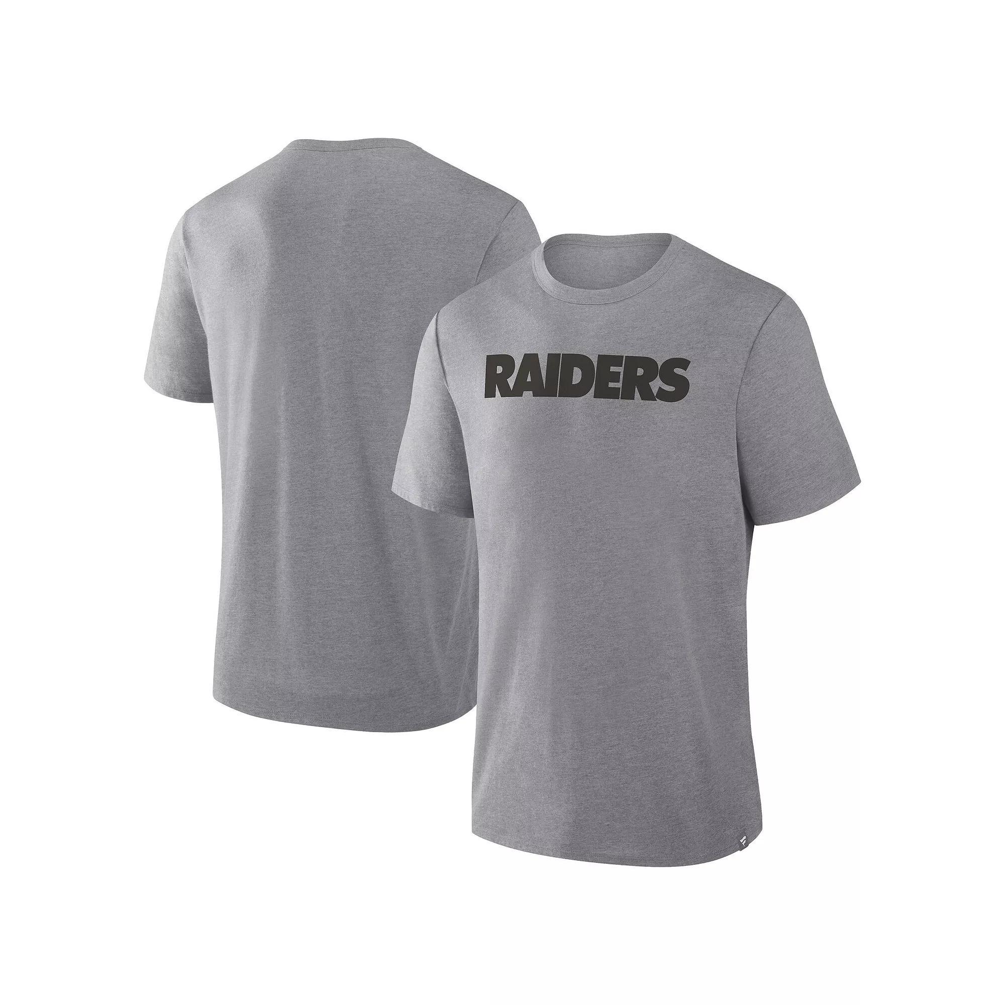 Men's Fanatics  Heather Gray Las Vegas Raiders Tri-Blend T-Shirt, Size: Large, Lvr Grey Product Image