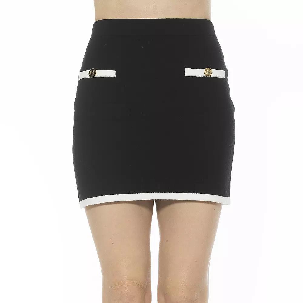 Women's ALEXIA ADMOR Denver Knit Mini Skirt, Size: Small, Black Product Image