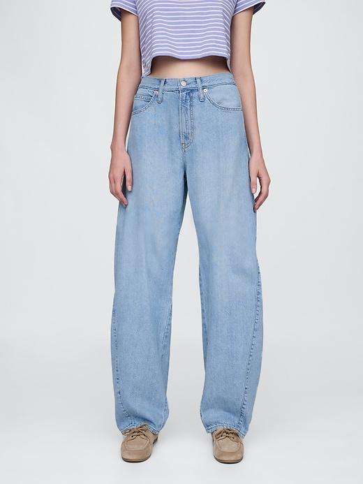 High Rise UltraSoft Barrel Jeans Product Image