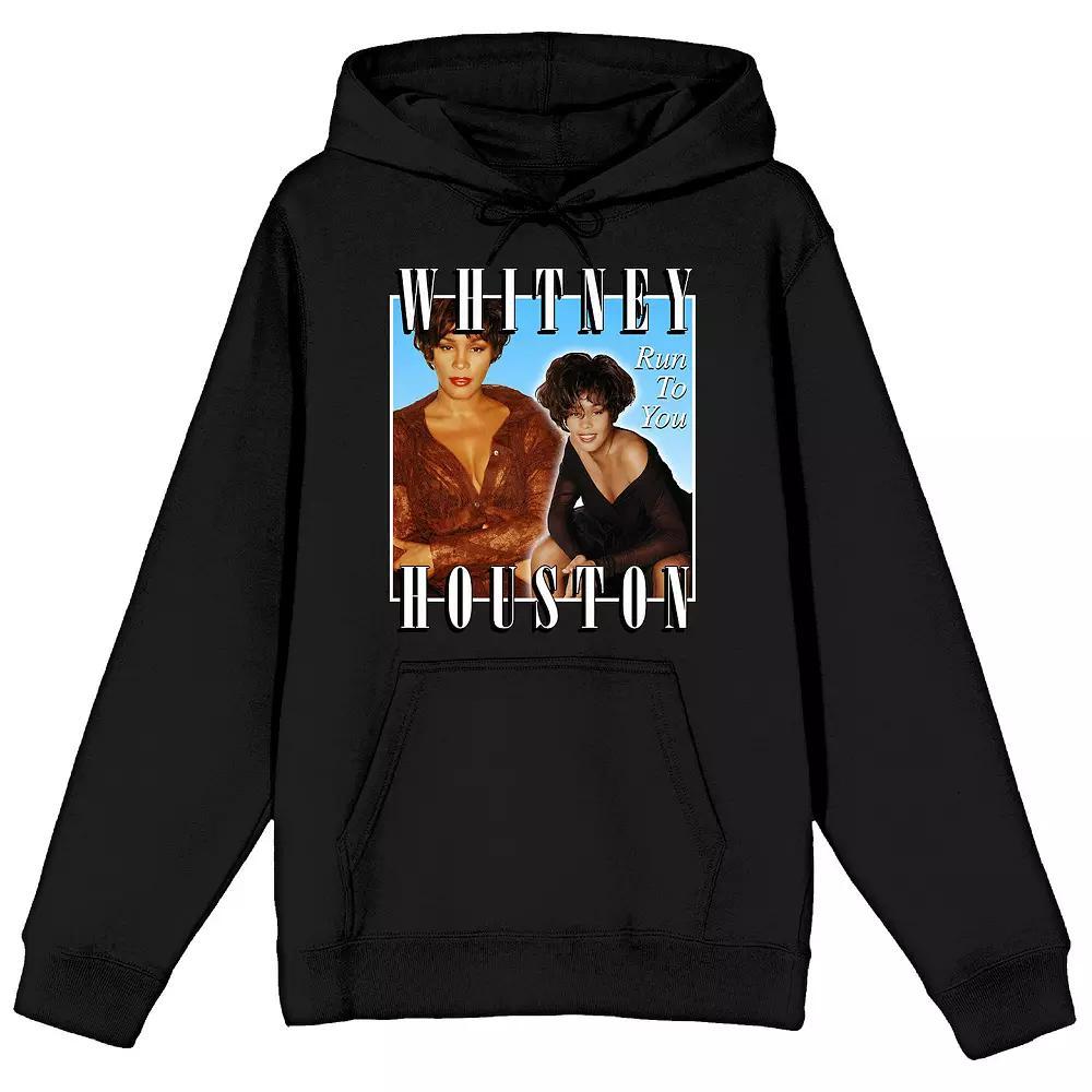 Men's Whitney Houston "Run To You" Album Graphic Hoodie, Size: XL, Black Product Image