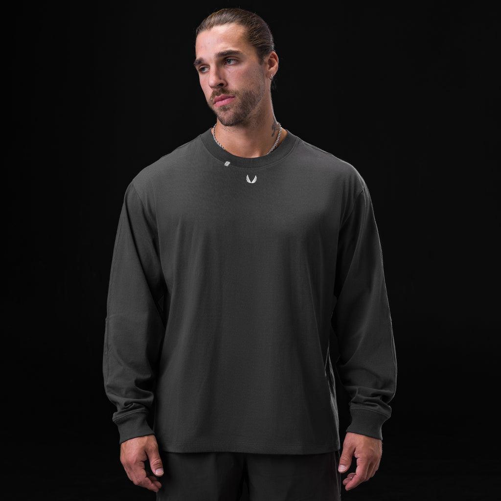 0851. Tech Essential™ Relaxed Long Sleeve  -  Space Grey/White "OTWR" Product Image