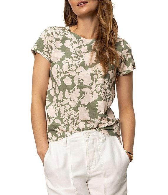 Sanctuary The Perfect Tee Crew Neck Floral Print Short Sleeve Top Product Image