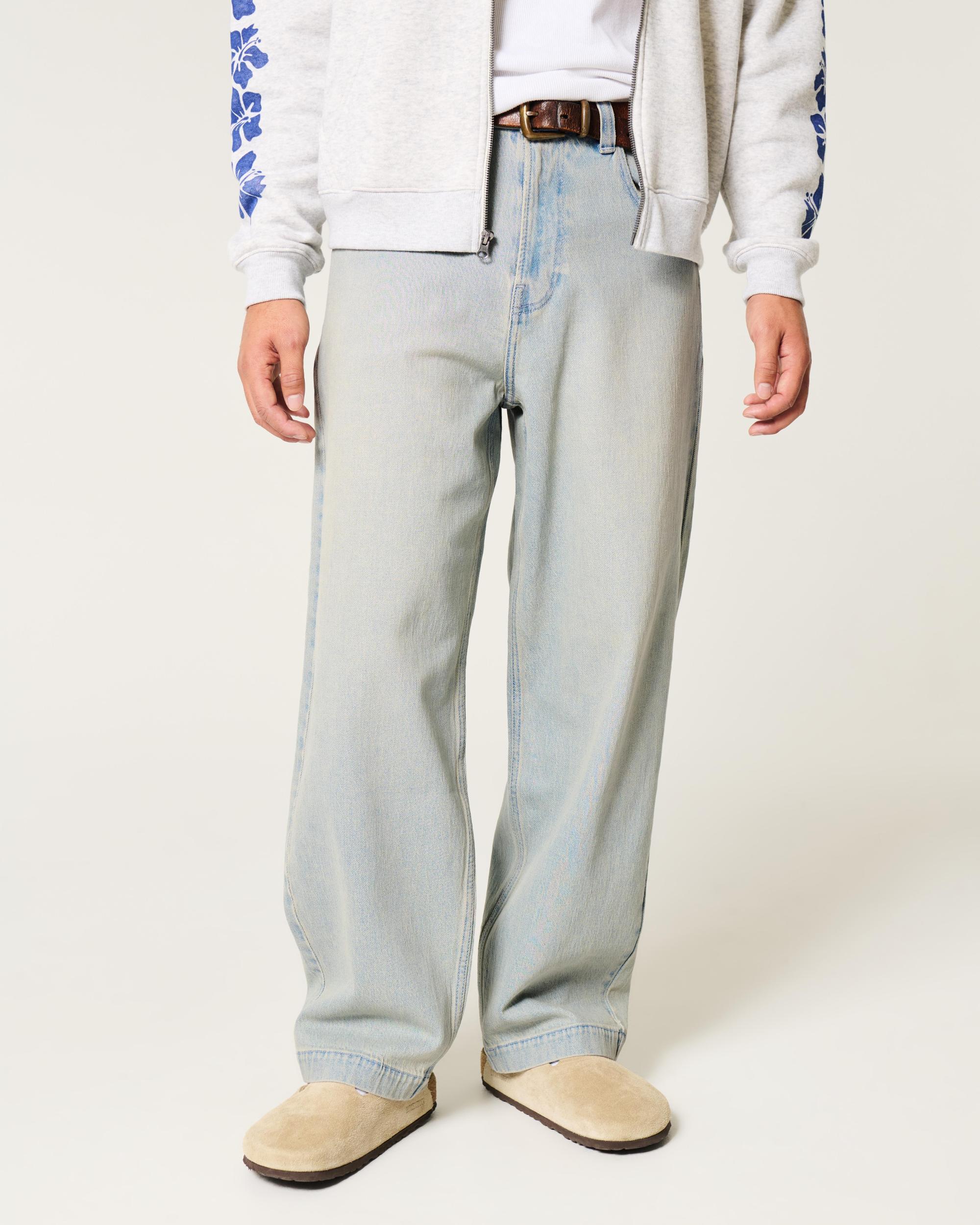Light Wash Baggy Skater Jeans Product Image