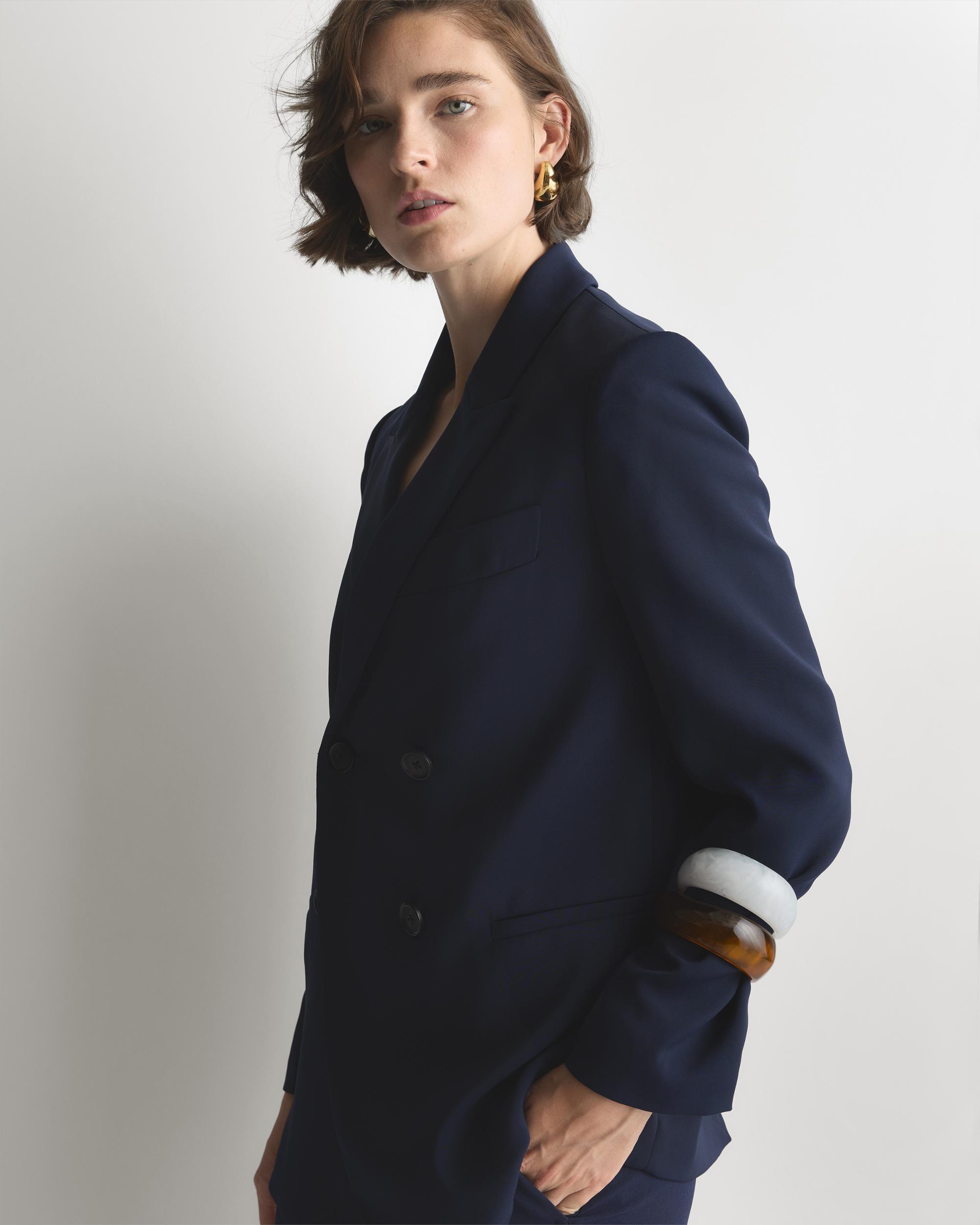 Quince | Women's Stretch Crepe Double-Breasted Blazer Polyester Product Image