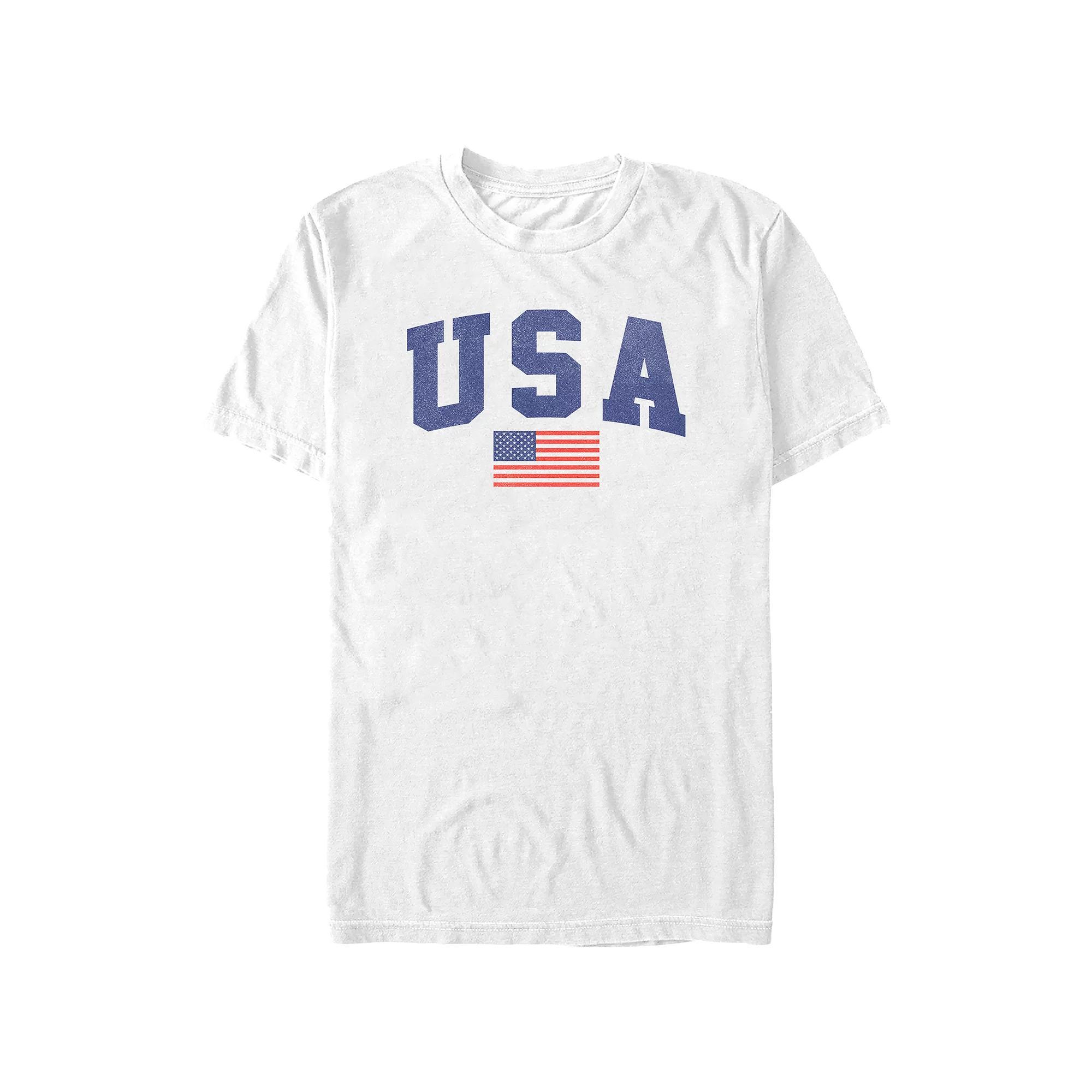 Men's USA Flag Graphic Tee, Size: XS, White Product Image