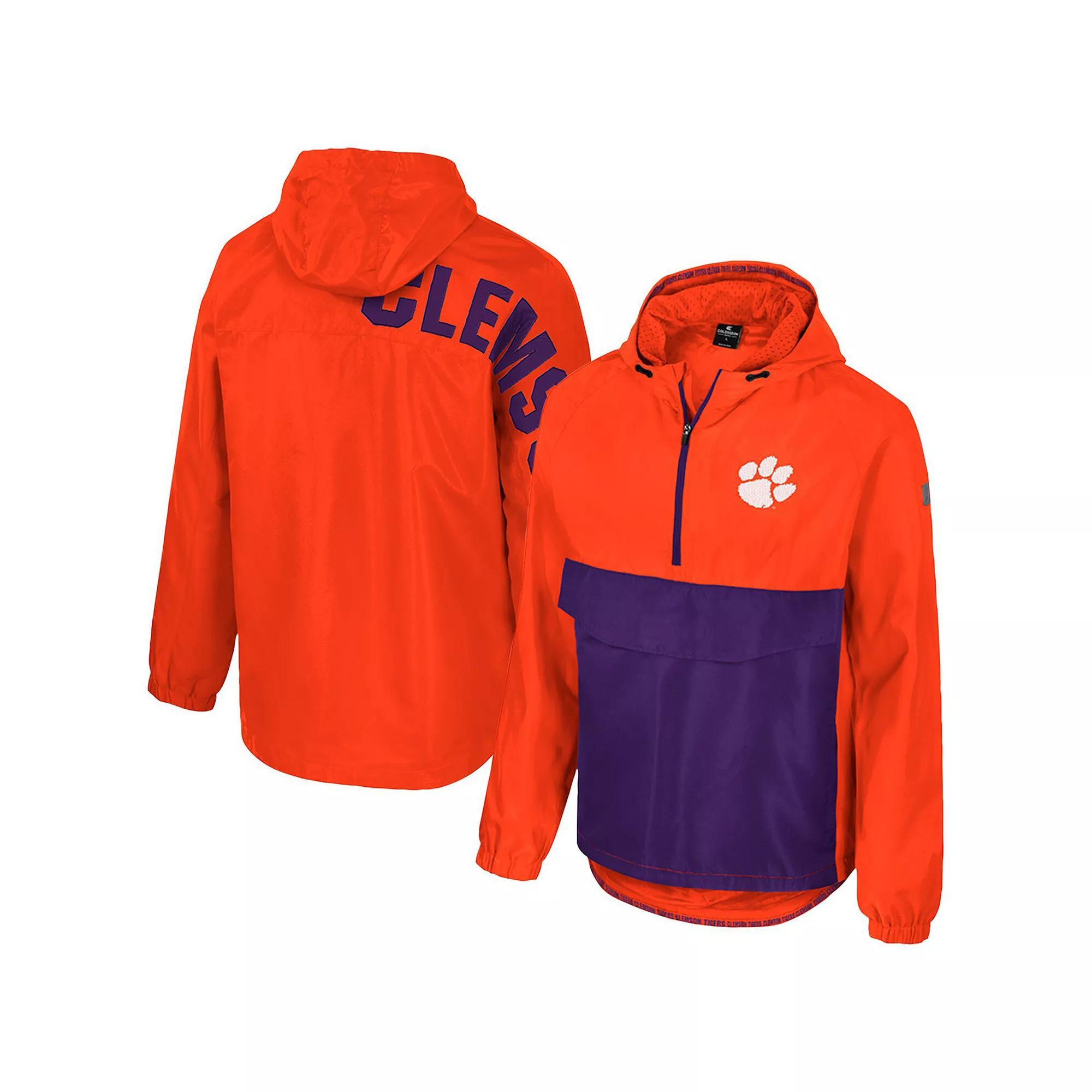 Men's Colosseum  Orange Clemson Tigers Reloaded Anorak Half-Zip Jacket, Size: Large Product Image