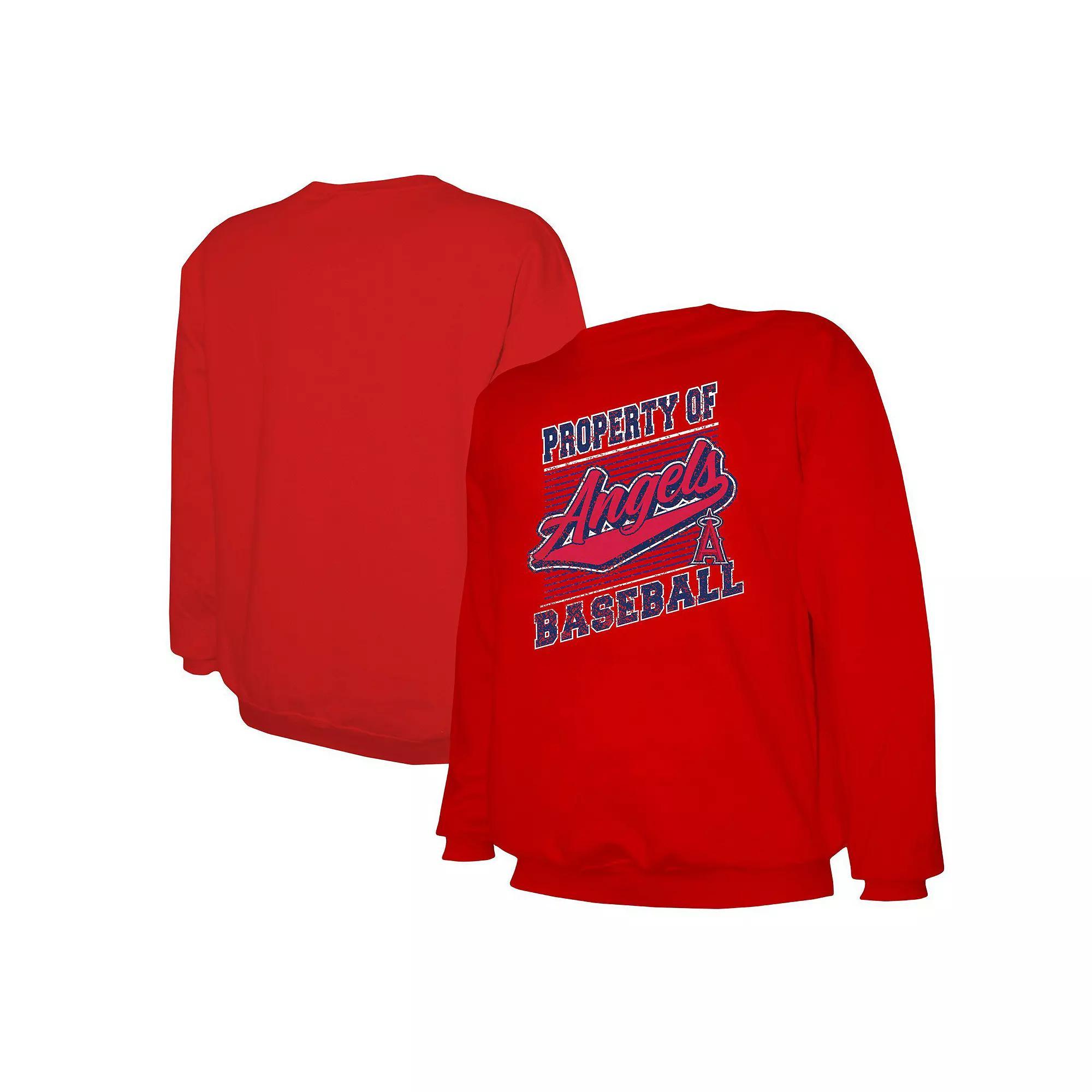 Men's Stitches Red Los Angeles Angels Pullover Sweatshirt, Size: Large Product Image