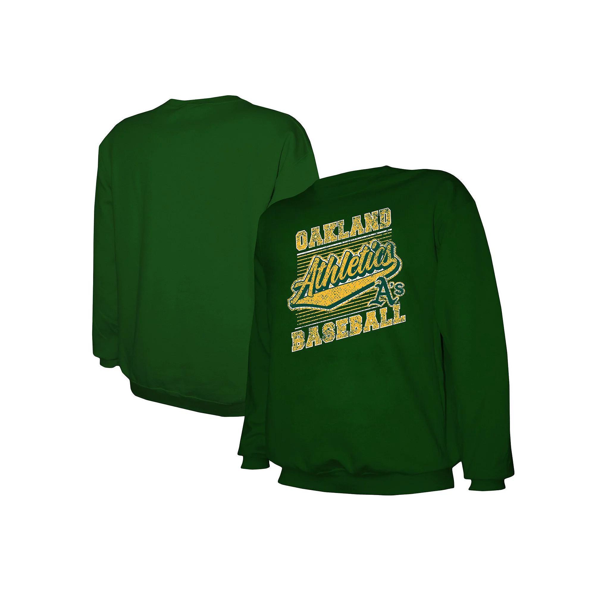 Men's Stitches Green Oakland Athletics Pullover Sweatshirt, Size: XL Product Image