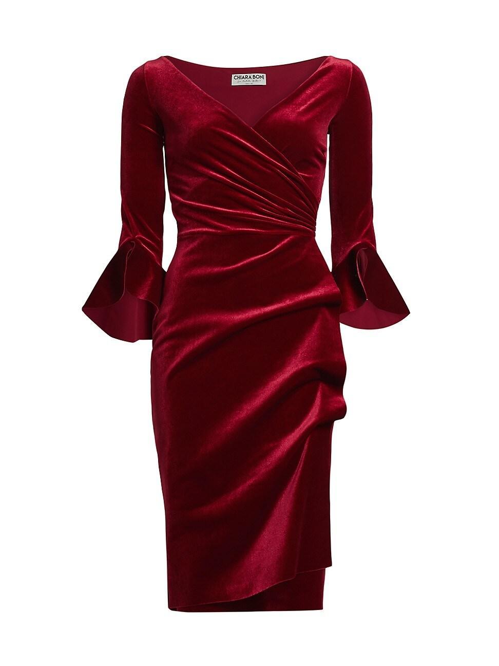 Womens Triana Velvet Wrap Dress Product Image