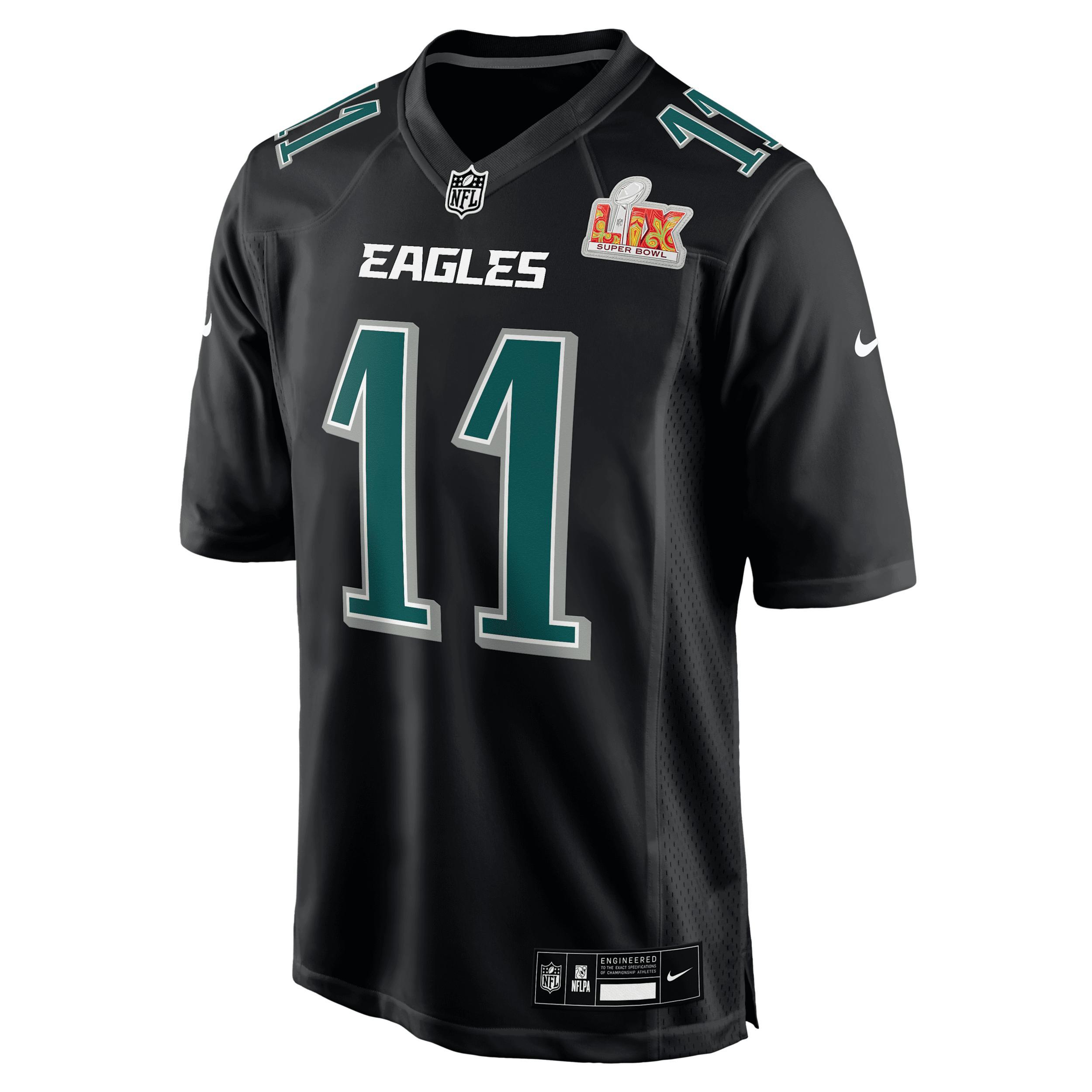 Men's Nike A.J. Brown Carbon Black Philadelphia Eagles Super Bowl LIX Fashion Game Player Jersey, Size: Medium Product Image