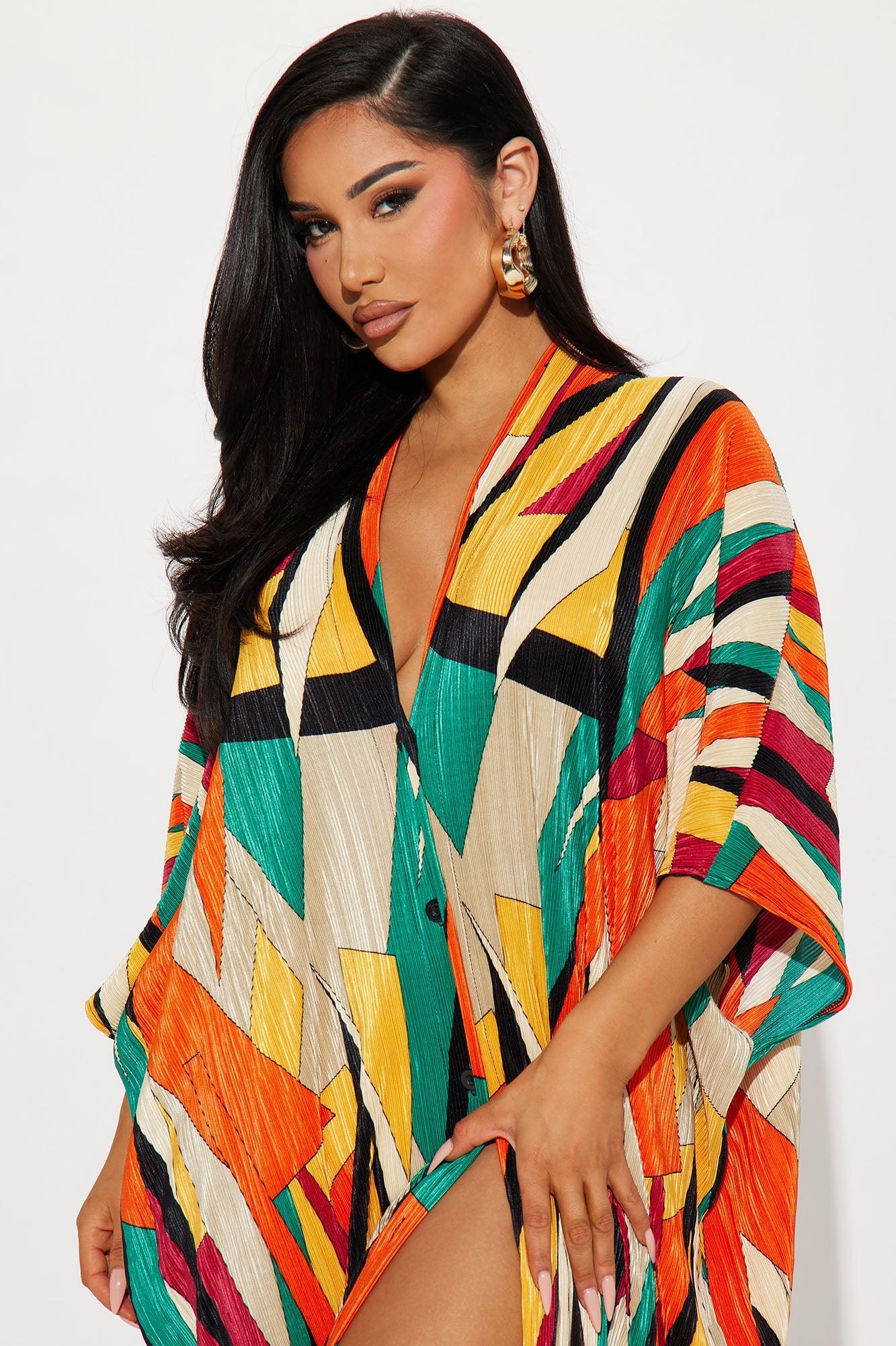 Isa Plisse Maxi Dress - Multi Color Product Image