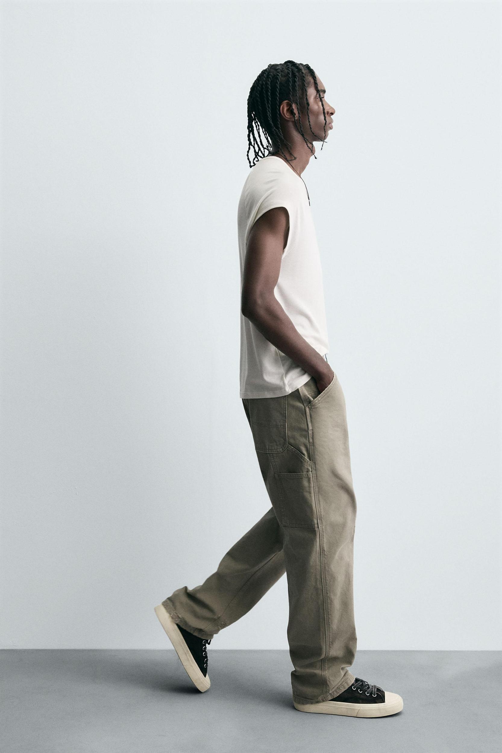 WASHED EFFECT CARPENTER PANTS Product Image