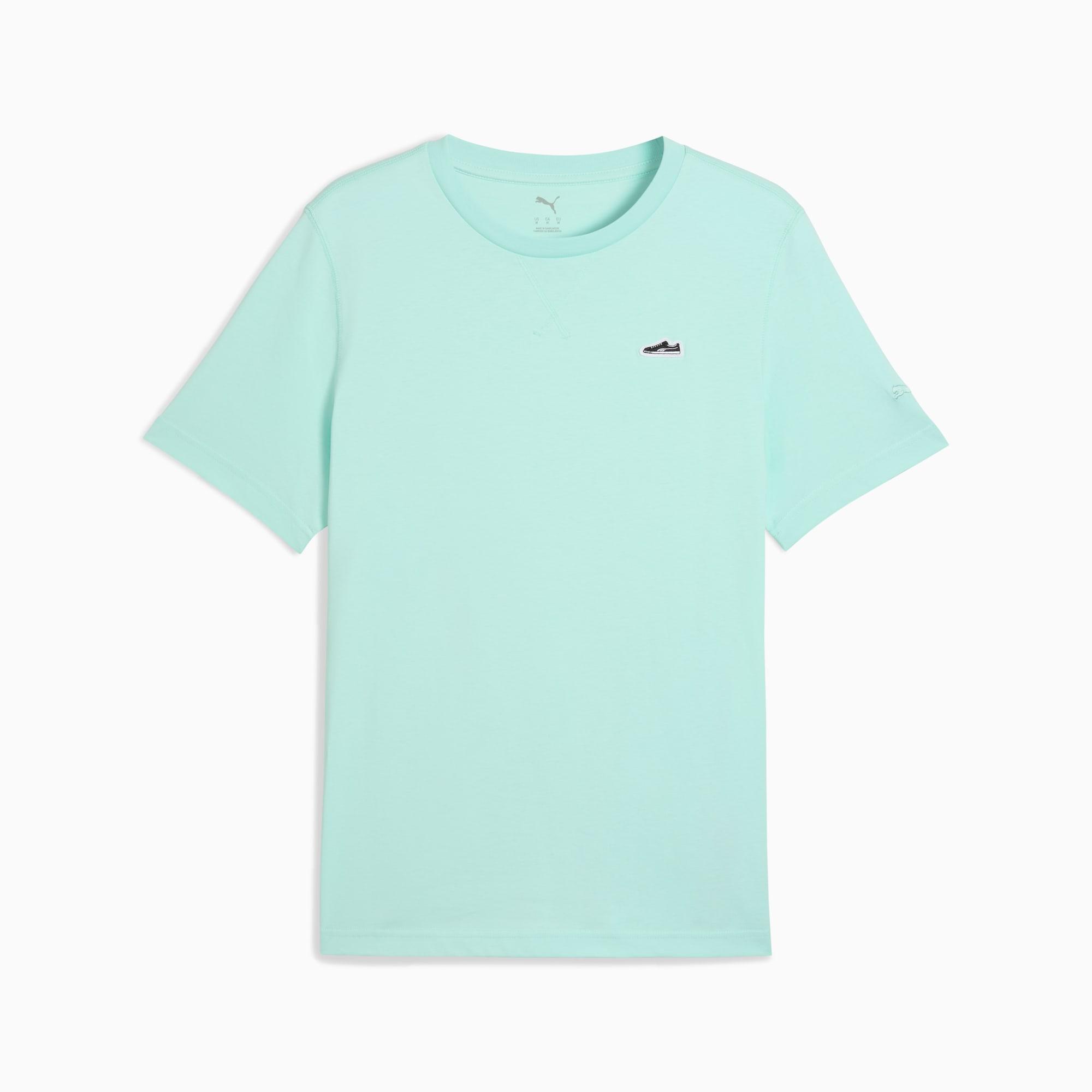 WARDROBE ESSENTIALS Suede Logo Men's Tee Product Image