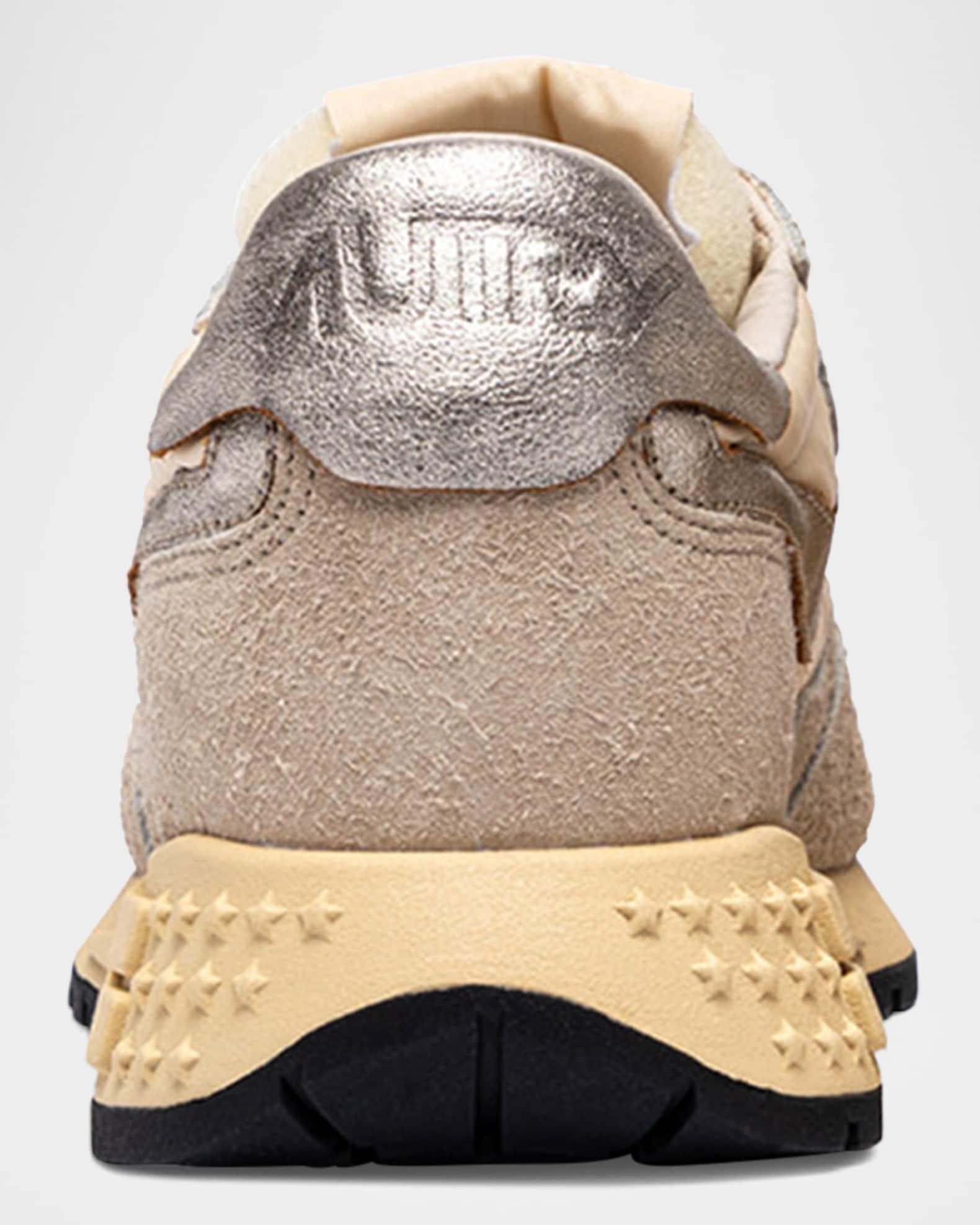 Reelwind Mixed Leather Retro Trainer Sneakers Product Image