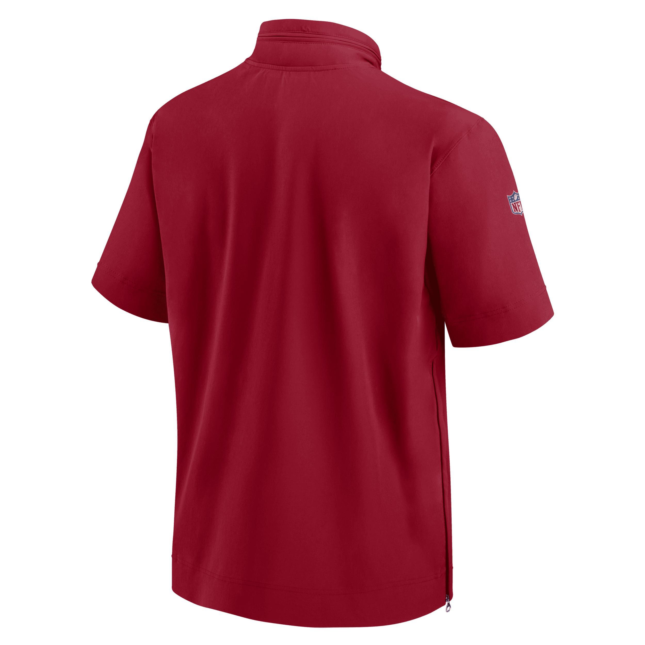 Indianapolis Colts Sideline Coach Nike Mens NFL 1/2-Zip Short-Sleeve Hooded Jacket Product Image