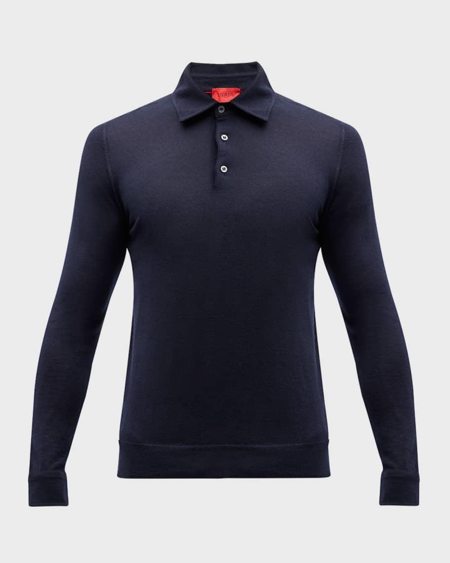 Men's Cashmere-Silk Polo Sweater Product Image