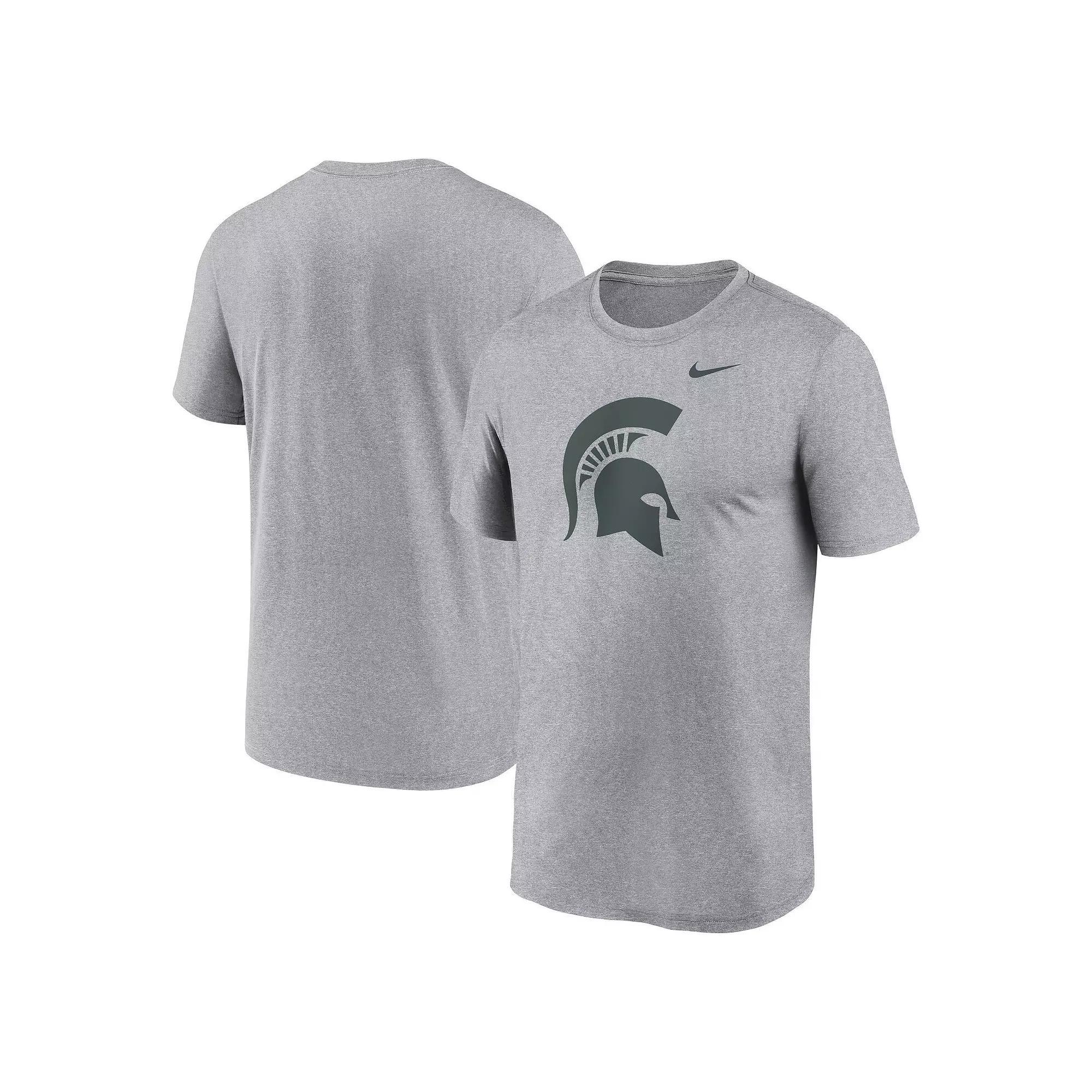 Men's Nike Heather Gray Michigan State Spartans Primetime Legend Logo T-Shirt, Size: Large, Grey Product Image