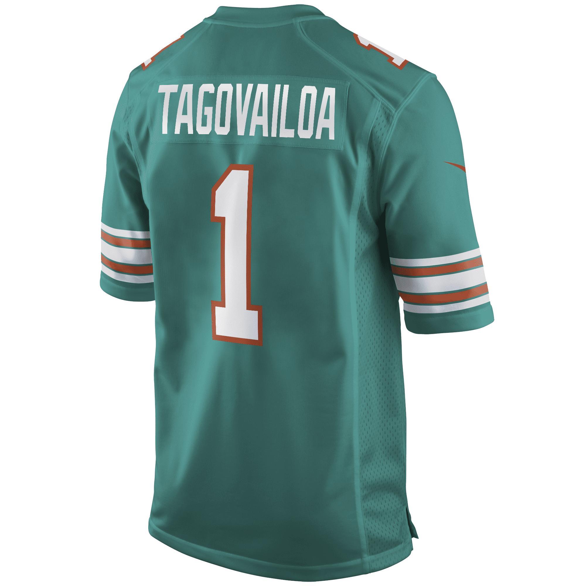 Men's Nike Tua Tagovailoa Aqua Miami Dolphins Alternate Game Jersey, Size: 3XL, Turquoise A Product Image