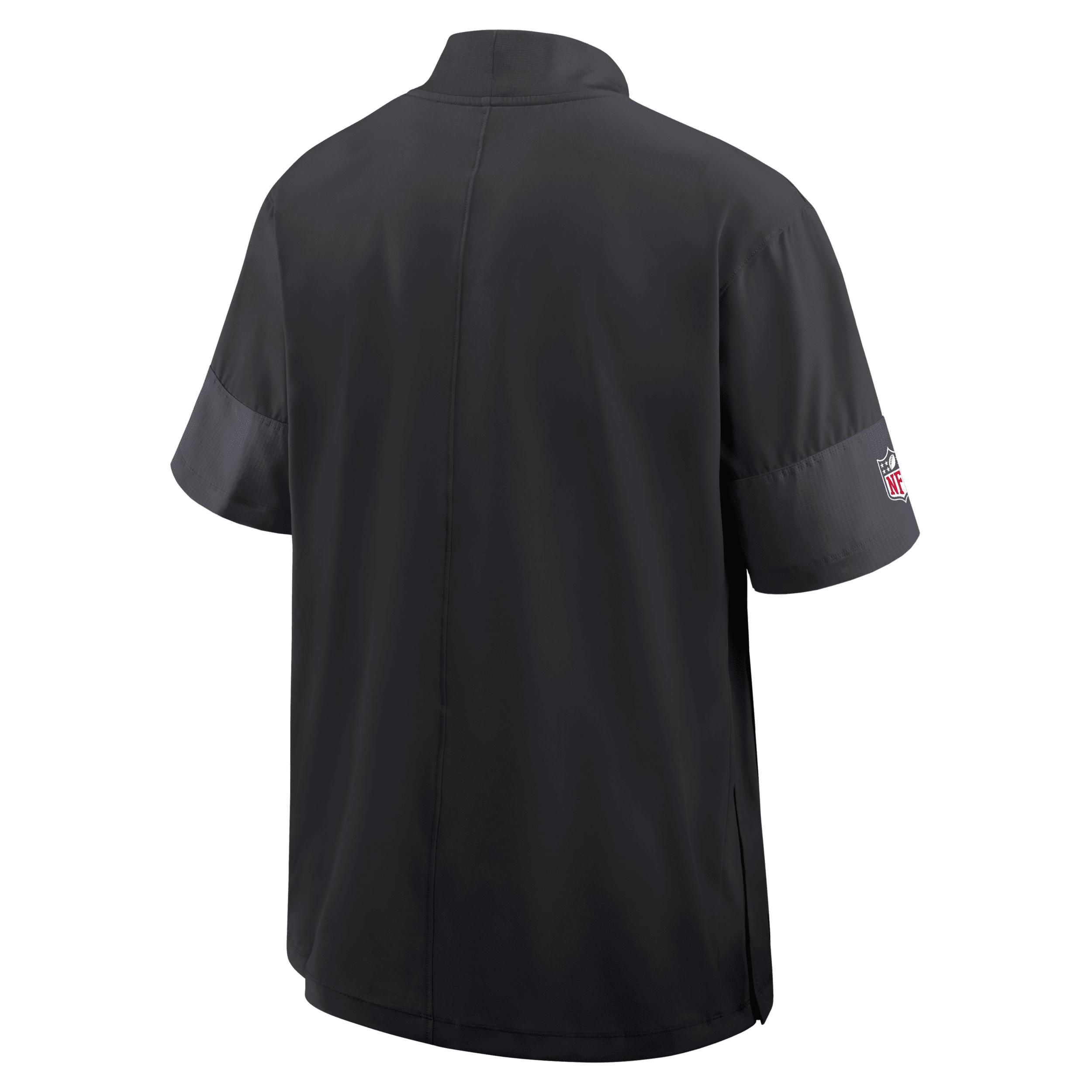 New Orleans Saints Sideline Coach Men's Nike NFL 1/2-Zip Short-Sleeve Hooded Jacket Product Image