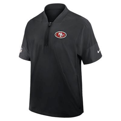San Francisco 49ers Sideline Coach Men's Nike NFL 1/2-Zip Short-Sleeve Hooded Jacket Product Image