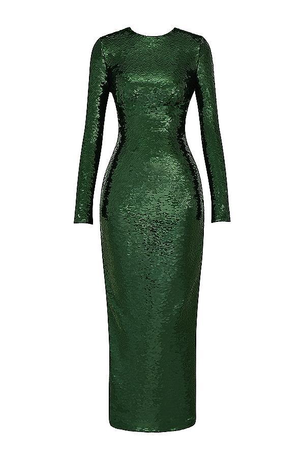Belle  pine green sequin maxi dress Product Image