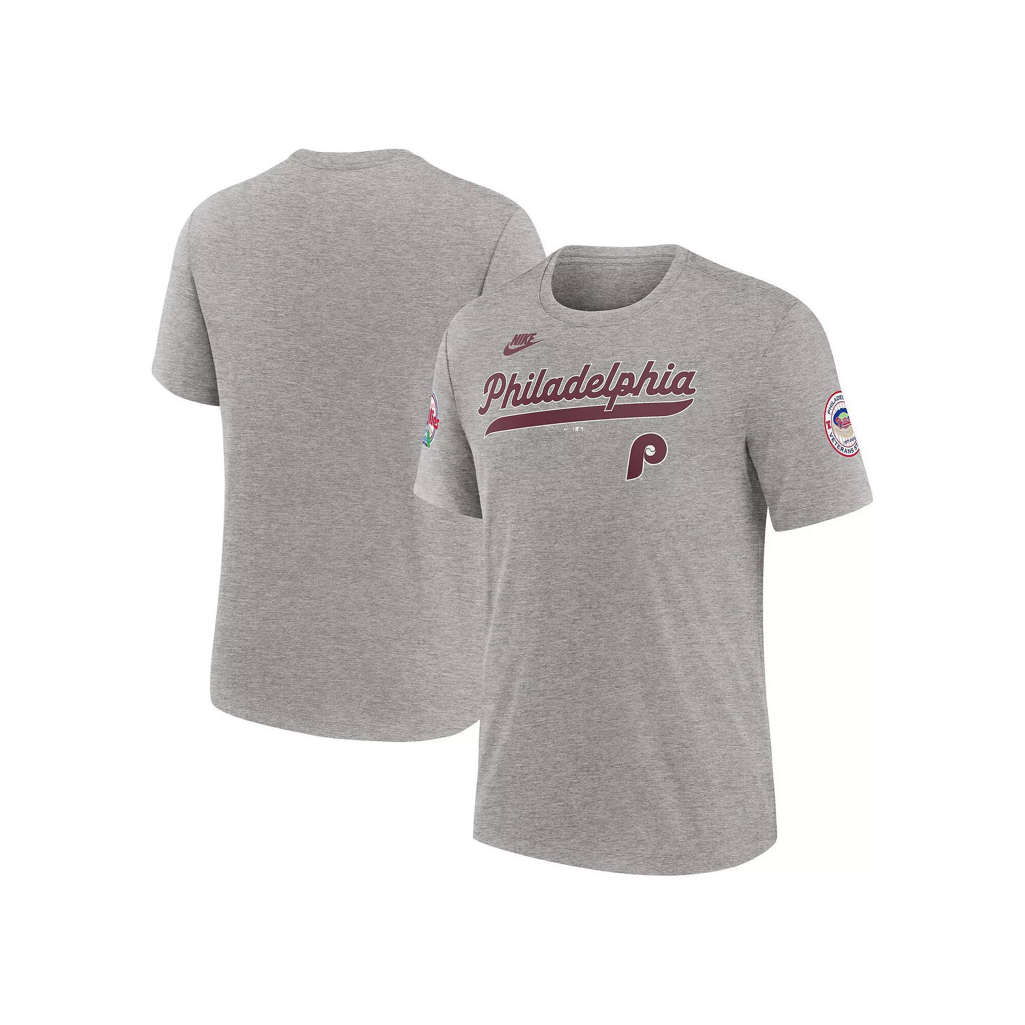 Mens Nike Heather Gray Texas Longhorns Legacy Arch Tri-Blend T-Shirt Product Image