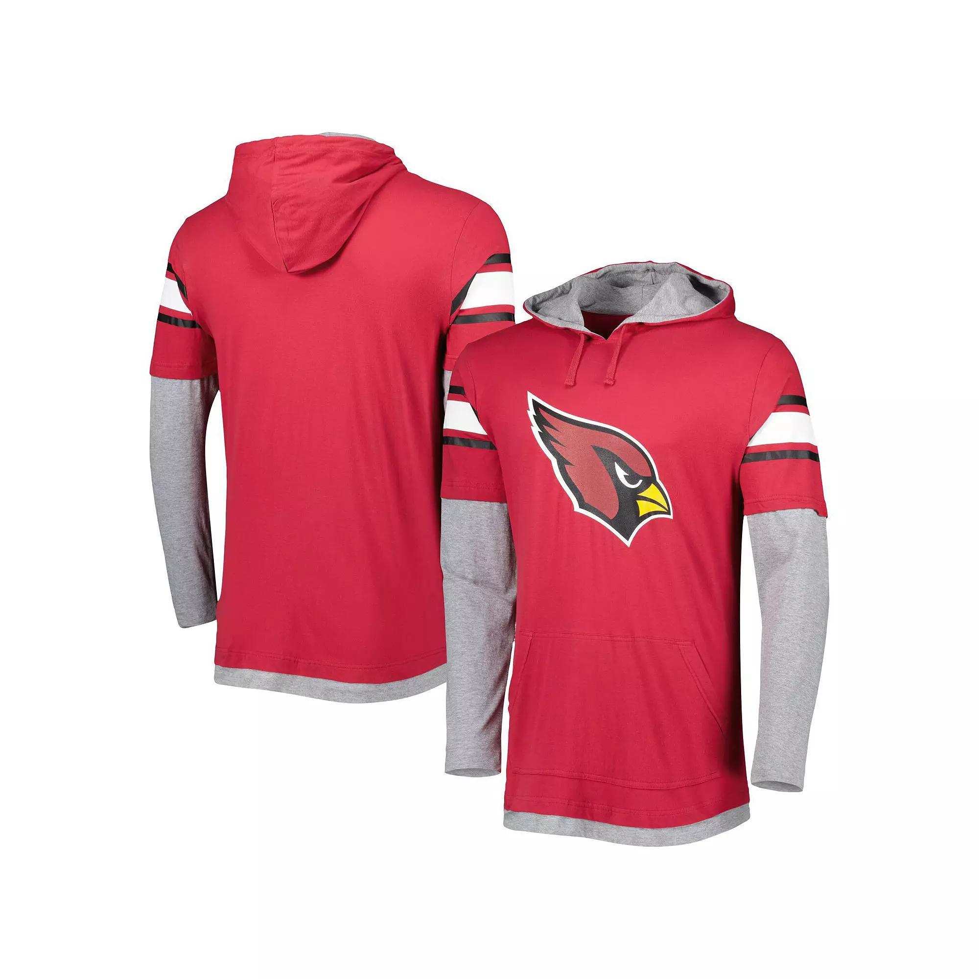 Men's New Era Cardinal Arizona Cardinals Long Sleeve Hoodie T-Shirt, Size: 2XL, Red Product Image