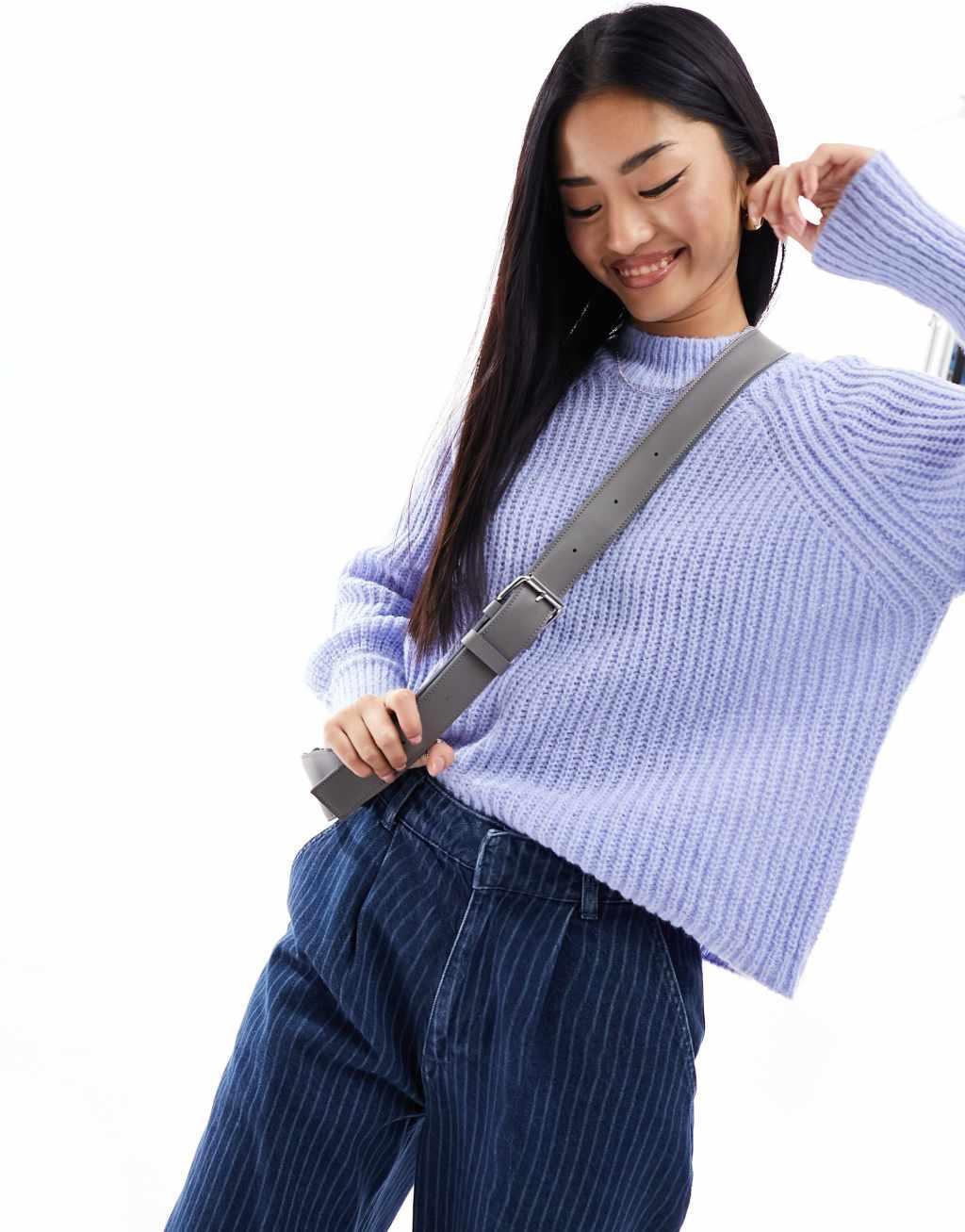 Pieces high neck sweater with balloon sleeves Product Image